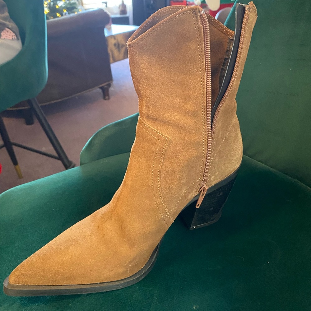 Zara Brown Suede Ankle Boots